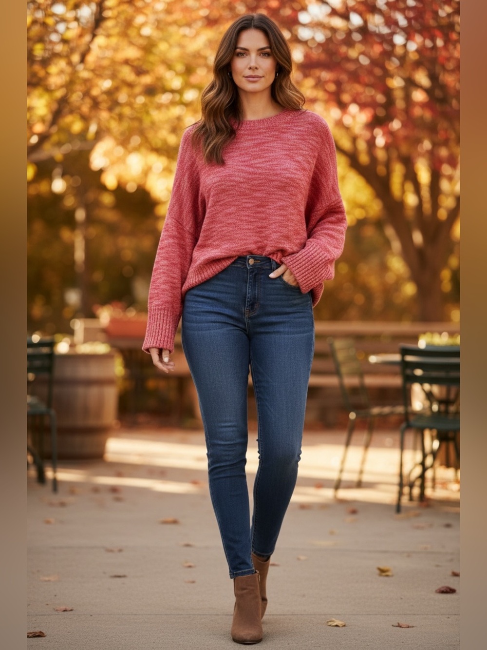 Avenue Dusty Rose Crewneck Sweater
